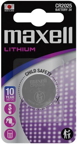 [11239210] MAXELL BATTERIES CR2025 1PC BLIST PK 4902580103033