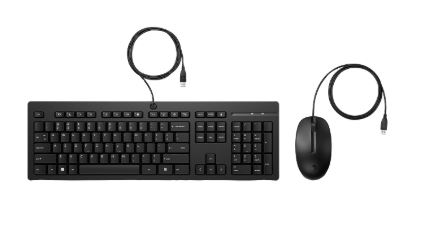 HP Keyboard And Mouse 225 Wired, Black