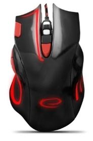 Esperanza Mouse Wired For Gamers 7D Opt. USB MX401 Hawk Black-red Black/red