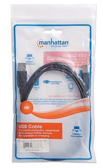 Manhattan USB Cable 2.0 AM/BM 141HS 1.8M Black