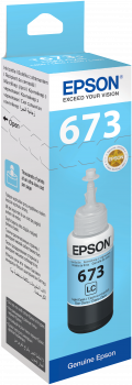 [C13T67354A] EPSON INK BOTTLE LIGHT CYAN T6735, 1 x 70.0 ml, 4K PAGES, FOR ITS 6 CLR, L800, L805, L810, L850, L1800