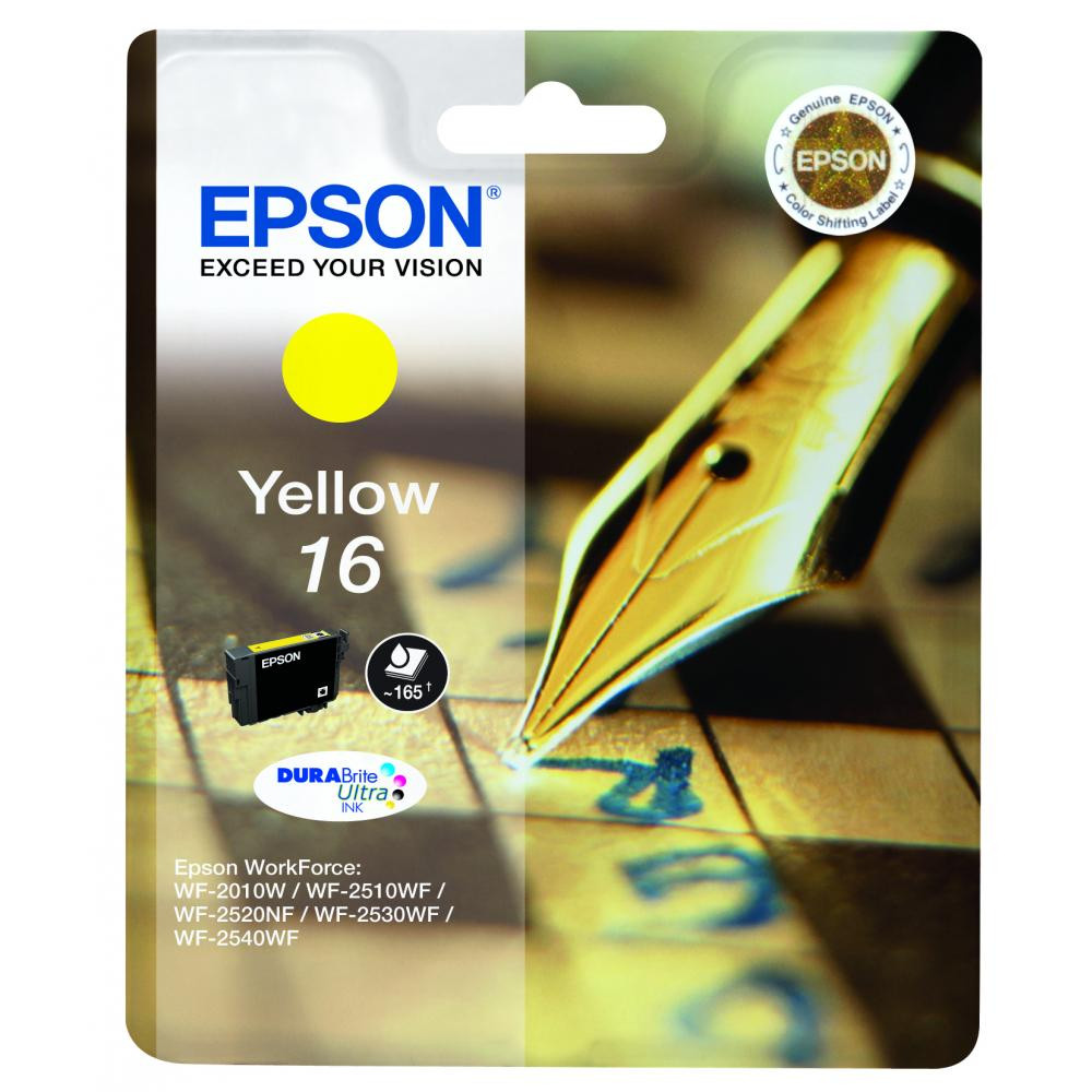 [C13T16244012] EPSON INK CARTRIDGE YELLOW 16, 1 x 3.1 ml, 160 PAGES, FOR WF-2010W, WF-2530WF, WF-2520NF, WF-2510WF, WF-2750WF