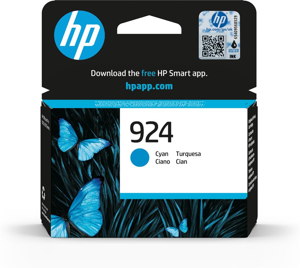 HP INK CARTRIDGE CYAN, HP 924, FOR OFFICEJET PRINTERS 8125e, 8122e, 8135e, 8124e, 8132e, 8134e - 400 PAGES