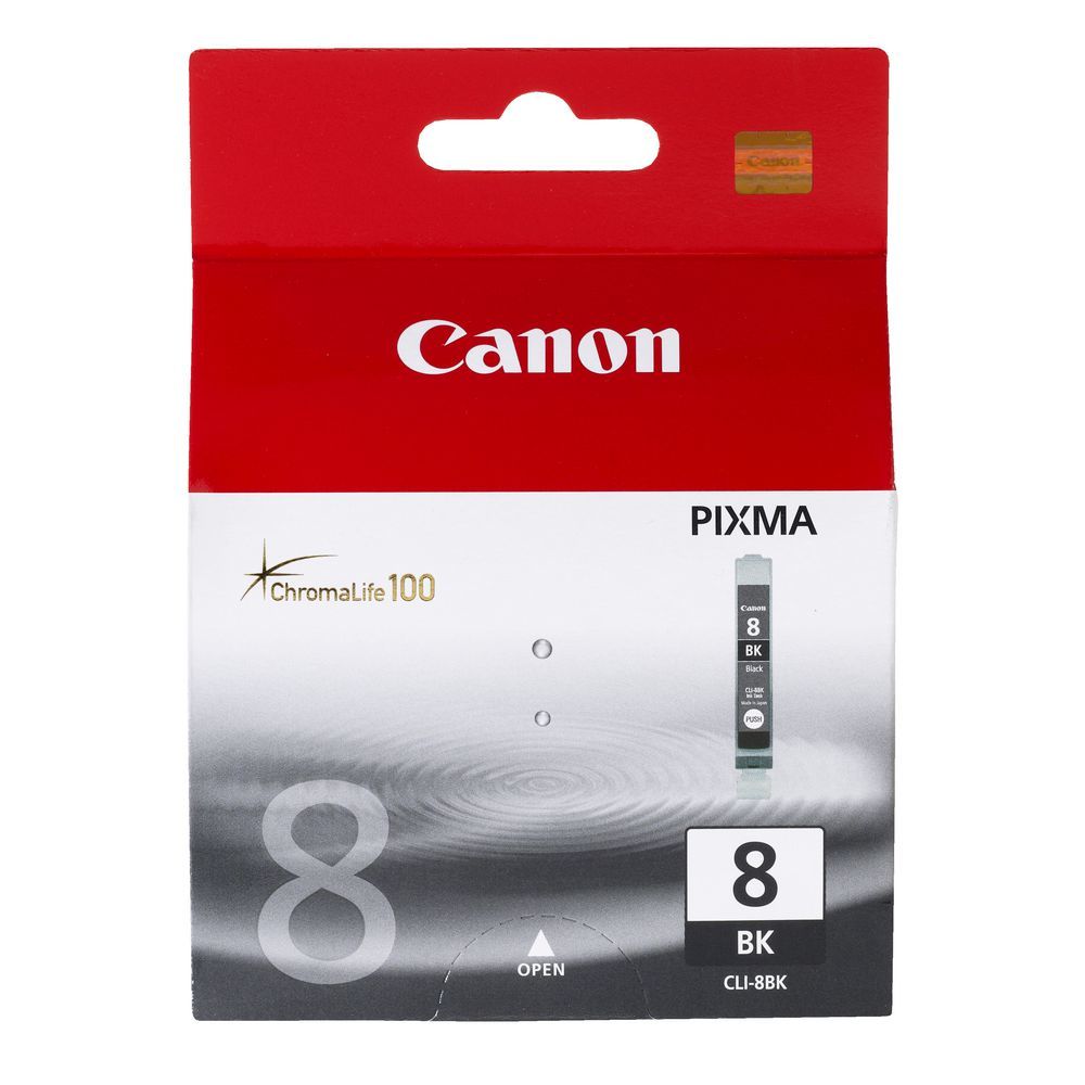[0620B001AF] CANON INK CARTRIDGE CLI-8 BLACK FOR PRO 9000 MARK II, IP4200, IP4200X, IP5200, IP5200R, IP6600D, MP500