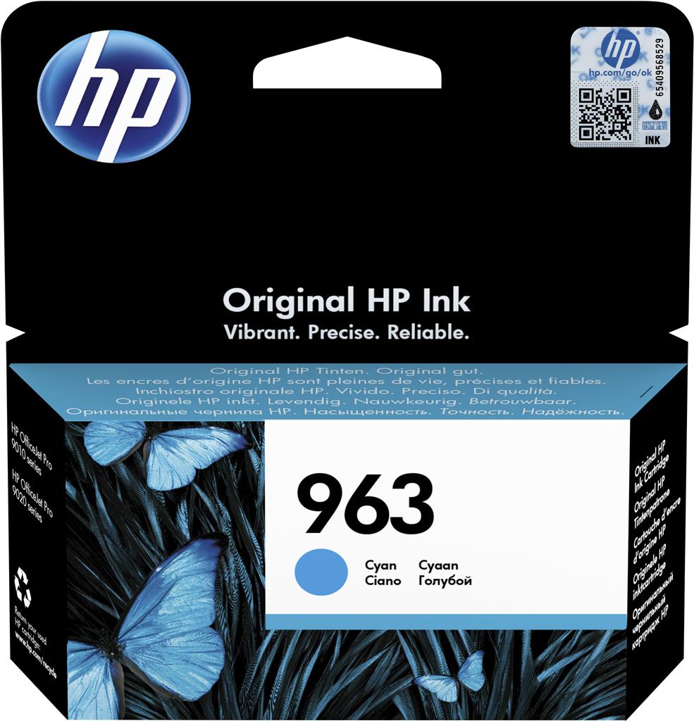 [3JA23AE] HP INK CARTRIDGE CYAN, HP 963, FOR PRINTERS OFFICEJET 9010, 9013, 9020, 9023, 9010e, 9012e, 9022e - 700 PAGES
