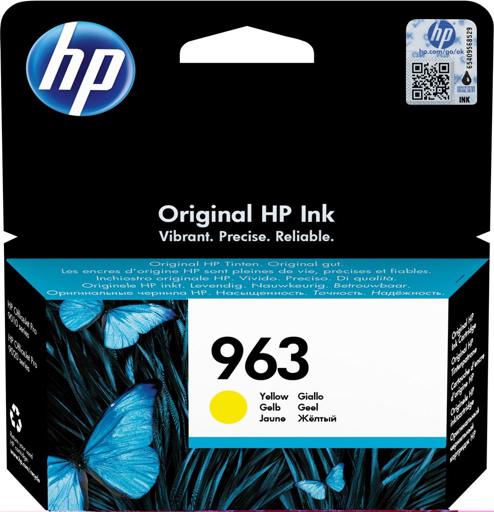 HP INK CARTRIDGE YELLOW, HP 963, FOR PRINTERS OFFICEJET 9010, 9013, 9020, 9023, 9010e, 9012e, 9022e - 700 PAGES