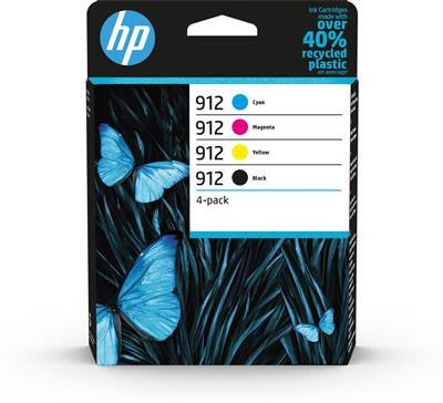 HP INK CARTRIDGE 4 PACK, BLACK, CYAN, MAGENTA, YELLOW, HP 912, FOR PRINTERS OFFICEJET PRO 8013, 8023, 8012e, 8022e - 300 PAGES BLACK, 315 PAGES COLOR