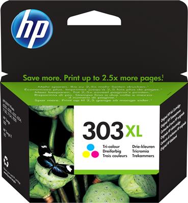 [T6N03AE] HP INK CARTRIDGE TRI-COLOR, HP 303XL, FOR PRINTERS 7220e, 7221e 7920e, 7921e - 415 PAGES