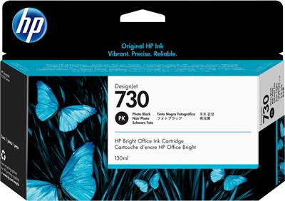 [P2V67A] HP INK CARTRIDGE PHOTO BLACK, HP 730, 130ML, FOR DESIGNJETS T1600, T1700, T2600 SERIES