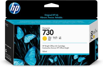 [P2V64A] HP INK CARTRIDGE YELLOW, HP 730, 130ML, FOR DESIGNJETS T1600, T1700, T2600 SERIES