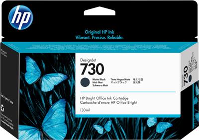 [P2V65A] HP INK CARTRIDGE MATTE BLACK, HP 730, 130ML, FOR DESIGNJETS T1600, T1700, T2600 SERIES