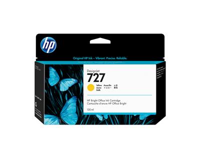 HP INK CARTRIDGE YELLOW, HP 727, 130ML, FOR DESIGNJETS T920, T930, T1500, T1530, T2500, T2530 SERIES