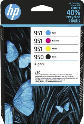 HP INK CARTRIDGE 4 PACK, BLACK, CYAN, MAGENTA, YELLOW, HP 950, FOR PRINTERS 8610, 8600, 8100, 251 - 1, 000 PAGES BLACK AND 700 PAGES EACH COLOR