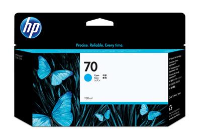 [C9452A] HP INK CARTRIDGE CYAN, HP 70, 130ML, FOR DESIGNJETS Z2100, Z5200, Z5400 SERIES