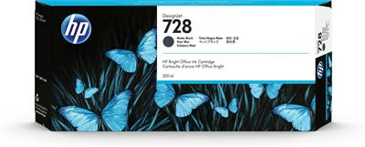 HP INK CARTRIDGE MATTE BLACK, HP 728, 300ML, FOR DESIGNJETS T730, T830 SERIES