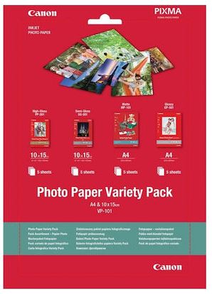 [0775B079AA] CANON PAPER PHOTO VP-101 A4, VARIETY PACK, 10X15CM