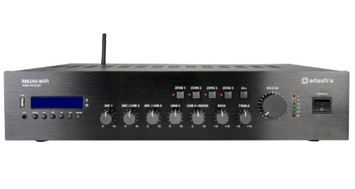 Adastra RM240-WIFI 240W Amplifier 100V with 4 Zones FM/USB/BT/WiFi 953.235UK