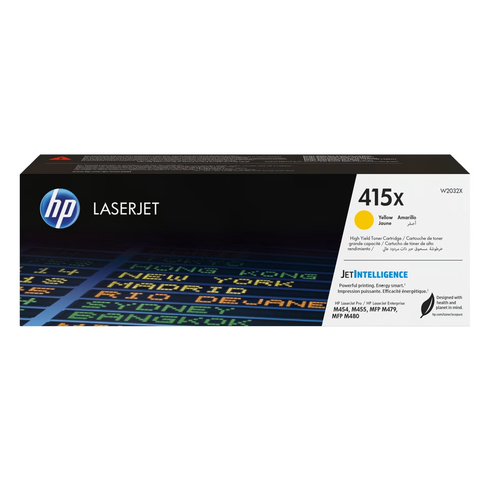 [W2032X] YELLOW HP415X LaserJet Toner Cartridge - (W2030A) M454/MFPM479 -2400pages