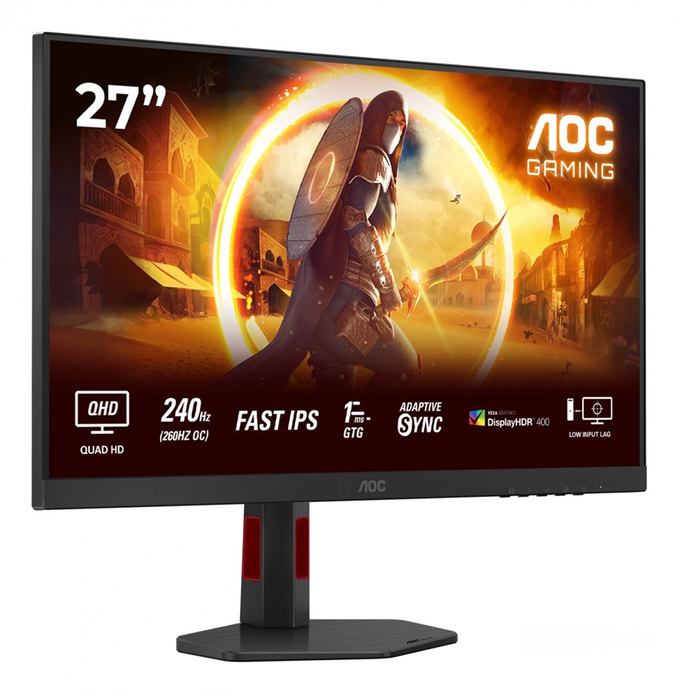 AOC MONITOR GAMING 27'', G, 240HZ, QD-OLED, 2560x1440, 0.03 MS, 400 CD/M², HEIGHT ADJUSTABLE, TILT, SWIVEL, PIVOT