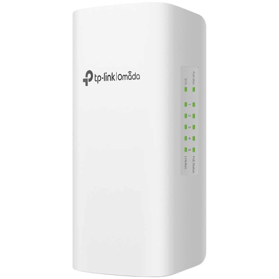 TP-LINK SWITCH 5PORTS, 4 PORTS PoE+ AND 1 PORTS GIGABIT LAN PORTS, 64W, SMART MANAGED, OUTDOOR, WEATHERPROOF, QOS, L2, VLAN