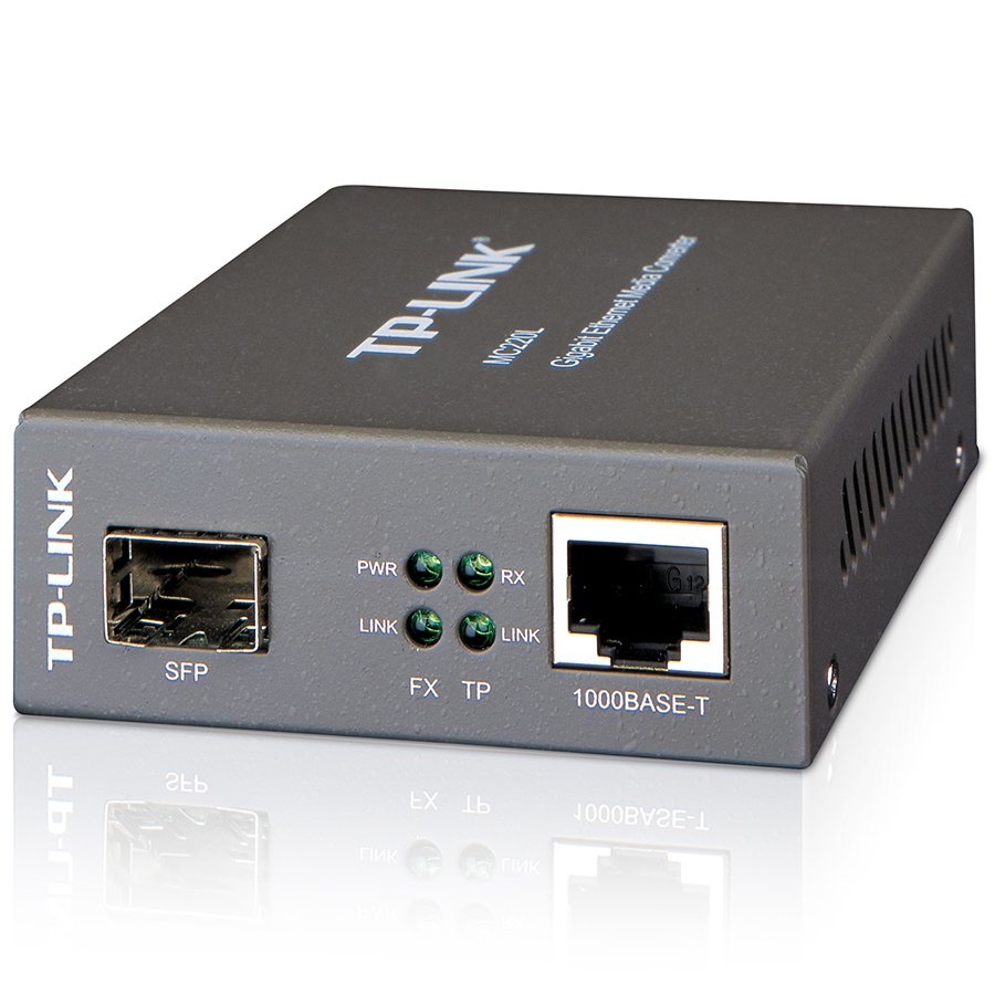 [MC220L] TP-LINK MC220L MEDIA CONVERTER, 1 X GIGABIT SFP PORT, 1 X 10/100/1000 RJ45 PORT, MULTI-MODE/SINGLE-MODE SFP MODULE, UTP CATEGORY 5, 5E, 6 CABLE, PWR, LINK/ACT