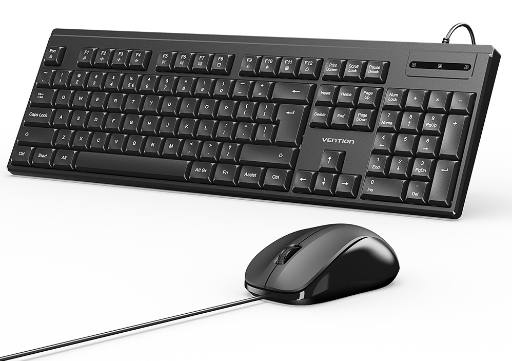 [29629] Vention Keyboard and Mouse Combo Wired Silent Slim Full Size KTYBG-EN