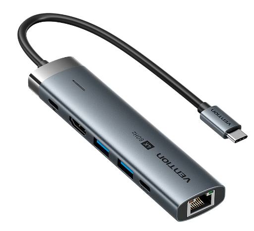 [29626] Vention HUB USB-C 1xUSB-C 3.2/2xUSB3.0/HDMI 4K60Hz/Gb/PD TGNHB